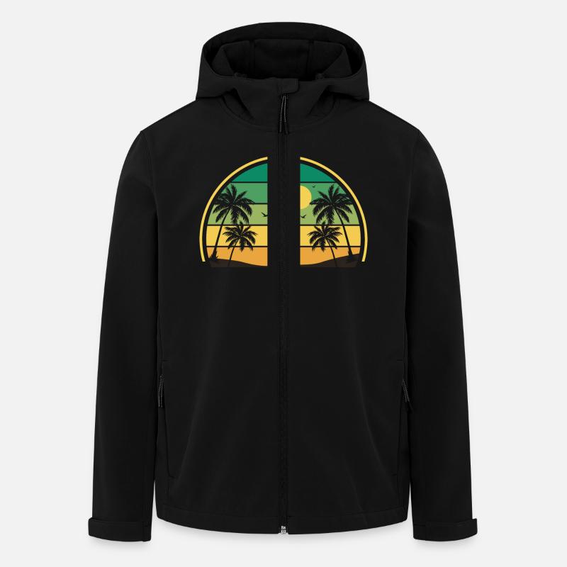 Retro Summer Sunset - Men’s Recycled Softshell Jacket by Stanley/Stella - black