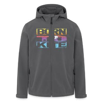 Kitesurfen Retro - Recycelte Männer Softshell-Jacke von Stanley/Stella - Schwarz - Vorne - AI Model Male 185 light (185cm)