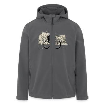 Radfahrer - Recycelte Männer Softshell-Jacke von Stanley/Stella - Schwarz - Vorne - AI Model Male 185 light (185cm)
