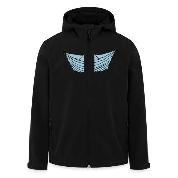 Paper Boat - Men’s Recycled Softshell Jacket by Stanley/Stella - black - Front - AI Model Male 185 light (185cm)
