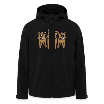 3 Nasty Dogs Team Three Friends Crew - Men’s Recycled Softshell Jacket by Stanley/Stella - black - Front - AI Model Male 185 light (185cm)