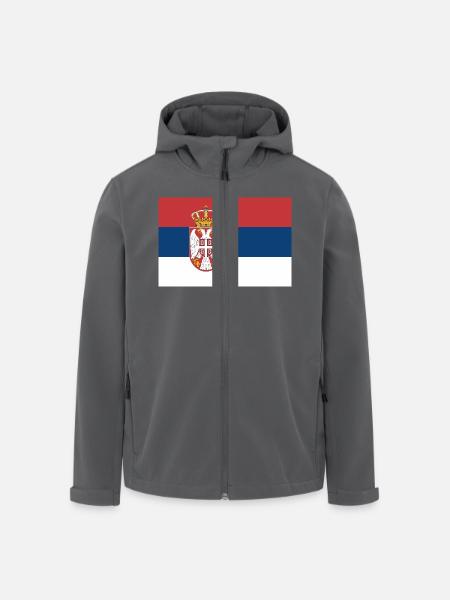 Serbien - Recycelte Männer Softshell-Jacke von Stanley/Stella - Schwarz