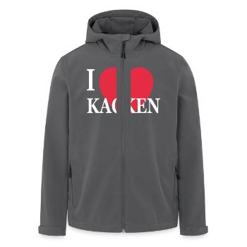 I love kacken Satire Humor Lustig Sprüche - Recycelte Männer Softshell-Jacke von Stanley/Stella - Schwarz - Vorne - AI Model Male 185 light (185cm)