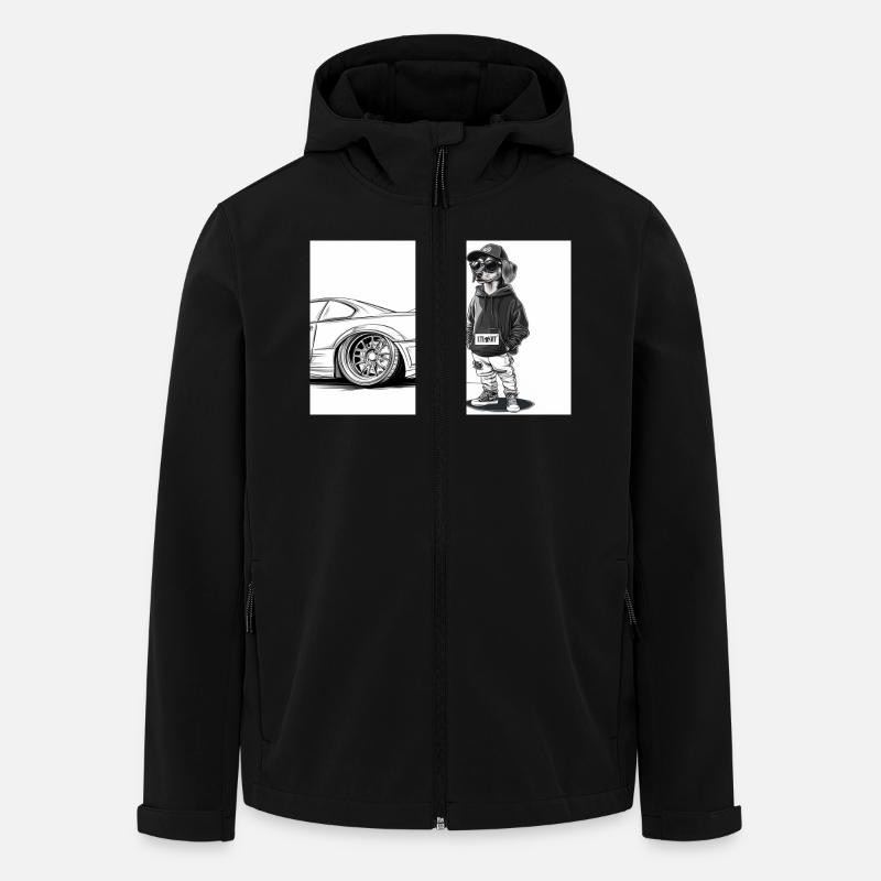 Tuner Dackel - Recycelte Männer Softshell-Jacke von Stanley/Stella - Schwarz