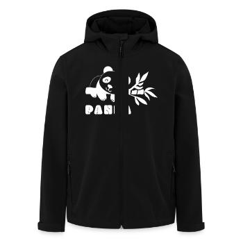 Panda Cute China Bear Animal Saying Gift Idea - Men’s Recycled Softshell Jacket by Stanley/Stella - black - Front - AI Model Male 185 light (185cm)