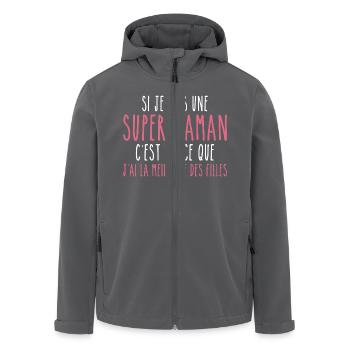 J'ai la meilleure des filles - Veste softshell homme en polyester recyclé Stanley/Stella - noir - Devant - AI Model Male 185 light (185cm)