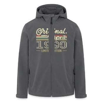 April 1990 35th Anniversary Gift April 1990 - Men’s Recycled Softshell Jacket by Stanley/Stella - black - Front - AI Model Male 185 light (185cm)