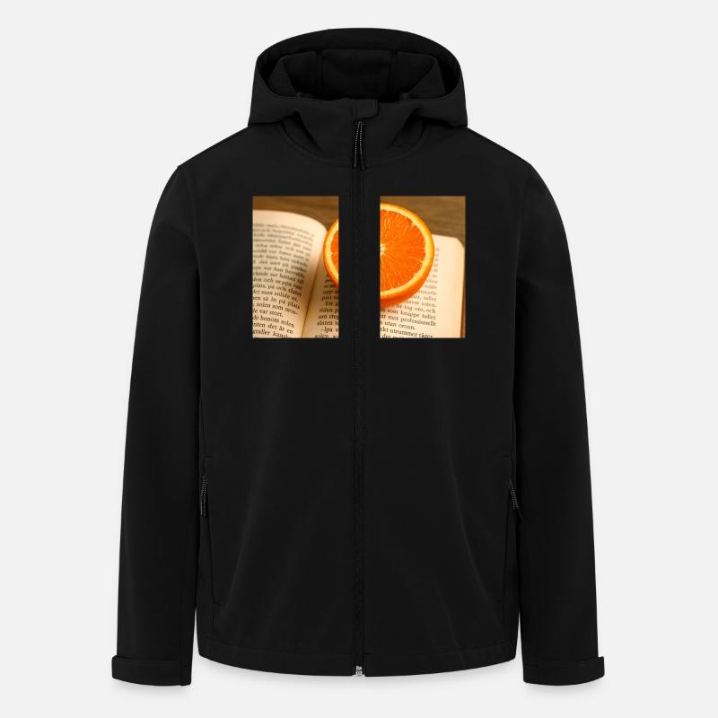 Beech and orange - Men’s Recycled Softshell Jacket by Stanley/Stella - black