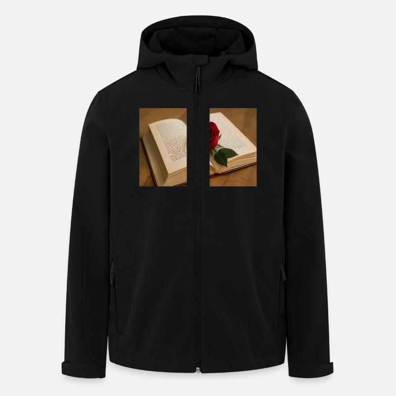 Buche und rote Rose - Recycelte Männer Softshell-Jacke von Stanley/Stella - Schwarz