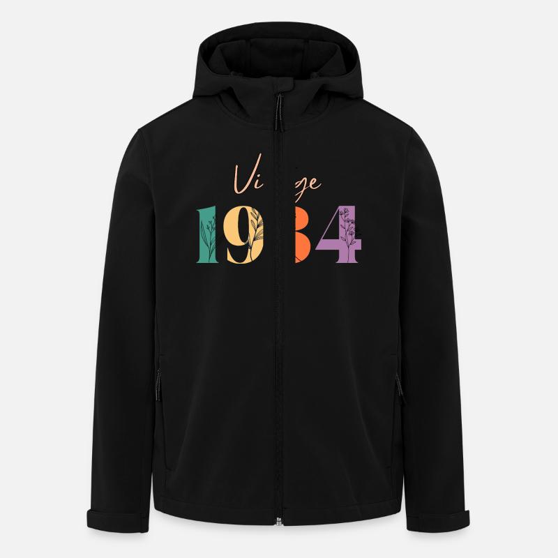 Jahrgang 1934 Blumen - Recycelte Männer Softshell-Jacke von Stanley/Stella - Schwarz