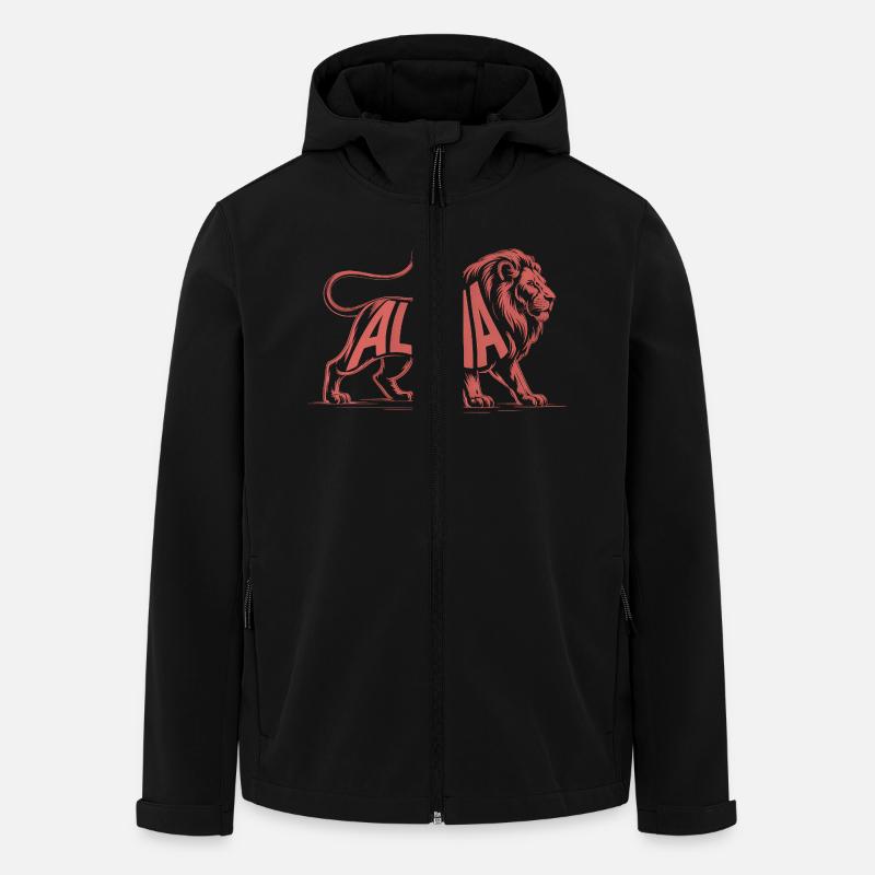 Alpha - Cool Lion Logo - Men’s Recycled Softshell Jacket by Stanley/Stella - black