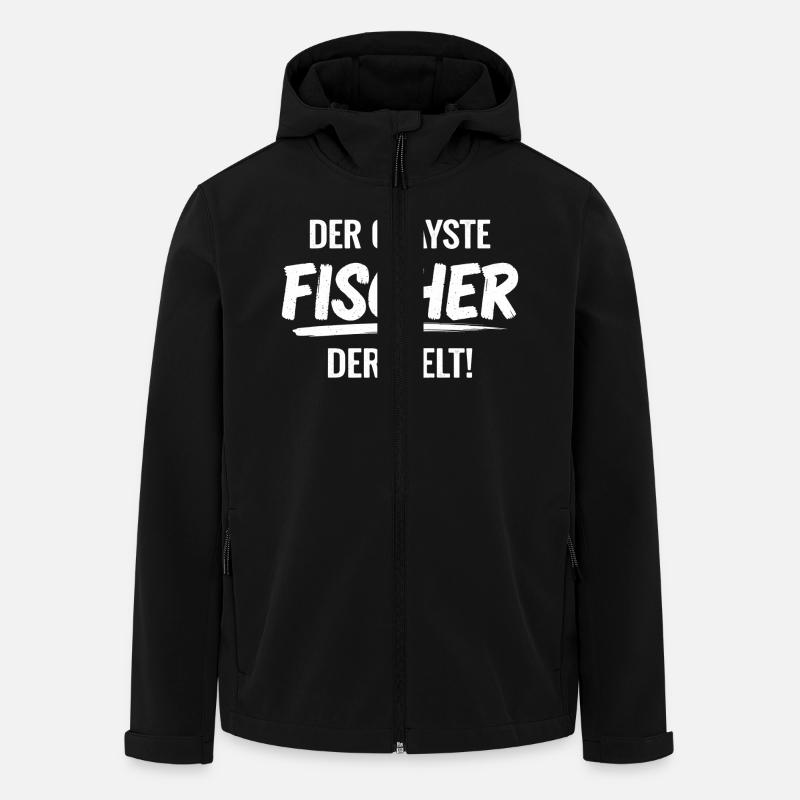 Fischer Angler Spruch Geschenkidee - Recycelte Männer Softshell-Jacke von Stanley/Stella - Schwarz