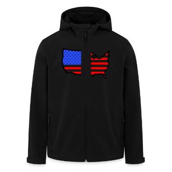 USA-Flaggen-Land Gliederung - Recycelte Männer Softshell-Jacke von Stanley/Stella - Schwarz - Vorne - AI Model Male 185 light (185cm)
