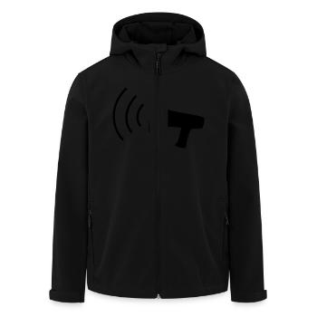 Megaphon - Men’s Recycled Softshell Jacket by Stanley/Stella - black - Front - AI Model Male 185 light (185cm)