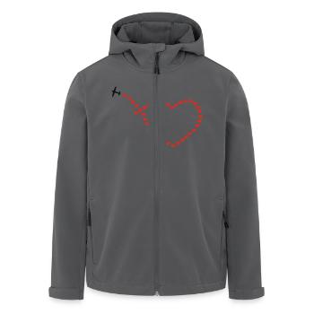 Heart, heart, love, Valentine, Valentine's Day, - Men’s Recycled Softshell Jacket by Stanley/Stella - black - Front - AI Model Male 185 light (185cm)