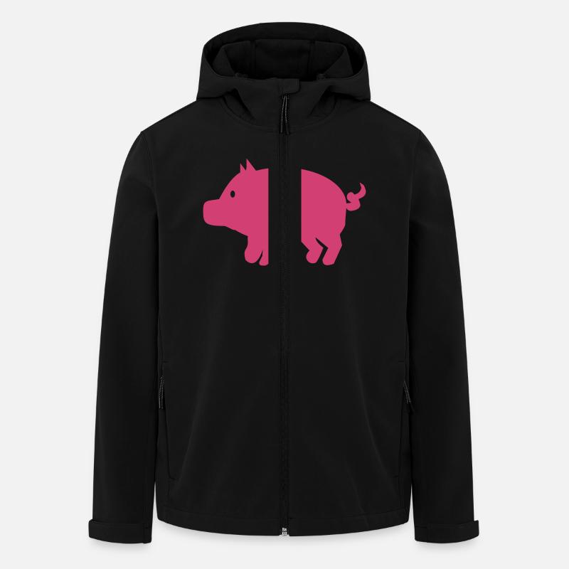 Schwein - Recycelte Männer Softshell-Jacke von Stanley/Stella - Schwarz