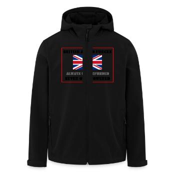 British Armed Forces - Men’s Recycled Softshell Jacket by Stanley/Stella - black - Front - AI Model Male 185 light (185cm)