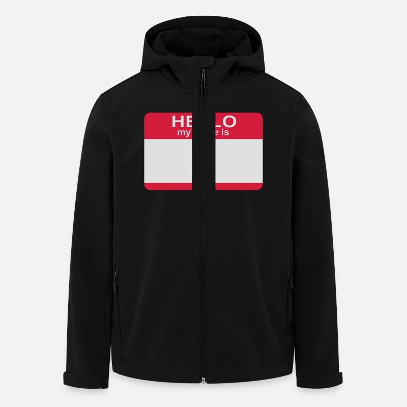 hello my name is - Recycelte Männer Softshell-Jacke von Stanley/Stella - Schwarz