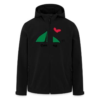 Camping - Recycelte Männer Softshell-Jacke von Stanley/Stella - Schwarz - Vorne - AI Model Male 185 light (185cm)