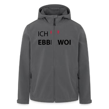 Ich liebe Ebbelwoi FFM - Recycelte Männer Softshell-Jacke von Stanley/Stella - Schwarz - Vorne - AI Model Male 185 light (185cm)