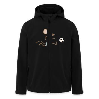 Maus spielt Fussball - Recycelte Männer Softshell-Jacke von Stanley/Stella - Schwarz - Vorne - AI Model Male 185 light (185cm)