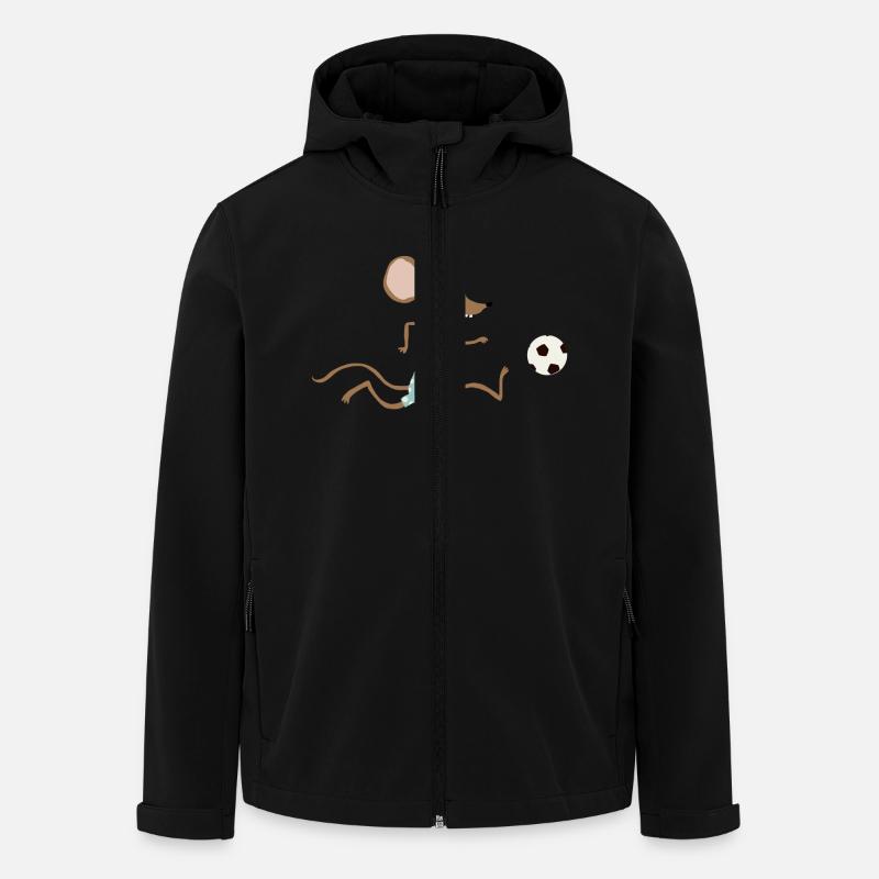 Maus spielt Fussball - Recycelte Männer Softshell-Jacke von Stanley/Stella - Schwarz