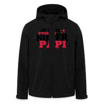 JE VAIS être un super PAPi - Veste softshell homme en polyester recyclé Stanley/Stella - noir - Devant - AI Model Male 185 light (185cm)