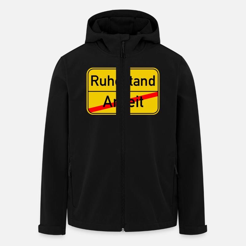 Ortsschild Arbeit - Ruhestand - Recycelte Männer Softshell-Jacke von Stanley/Stella - Schwarz