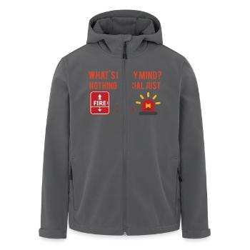Service des incendies: Qu'est-ce dans mon ? Rien que spécial - Veste softshell homme en polyester recyclé Stanley/Stella - noir - Devant - AI Model Male 185 light (185cm)