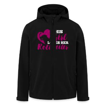 Chien / Rottweiler: Cette fille aime son Rottweiler - Veste softshell homme en polyester recyclé Stanley/Stella - noir - Devant - AI Model Male 185 light (185cm)
