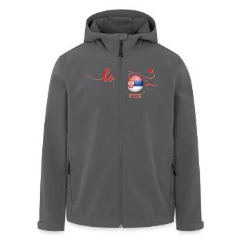 Love Serbien - Serbia - Recycelte Männer Softshell-Jacke von Stanley/Stella - Schwarz - Vorne - AI Model Male 185 light (185cm)