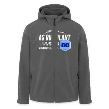As du volant depuis 1980 - Veste softshell homme en polyester recyclé Stanley/Stella - noir - Devant - AI Model Male 185 light (185cm)