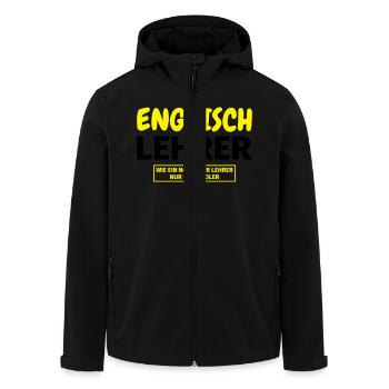 Englischlehrer Geschenk - Recycelte Männer Softshell-Jacke von Stanley/Stella - Schwarz - Vorne - AI Model Male 185 light (185cm)
