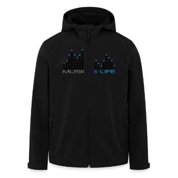 music_is_life_001 - Veste softshell homme en polyester recyclé Stanley/Stella - noir - Devant - AI Model Male 185 light (185cm)