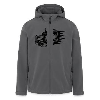 ralley14 - Men’s Recycled Softshell Jacket by Stanley/Stella - black - Front - AI Model Male 185 light (185cm)