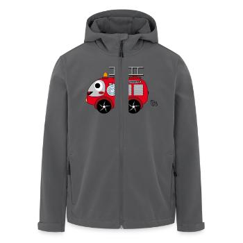 Feuerwehrauto - Recycelte Männer Softshell-Jacke von Stanley/Stella - Schwarz - Vorne - AI Model Male 185 light (185cm)