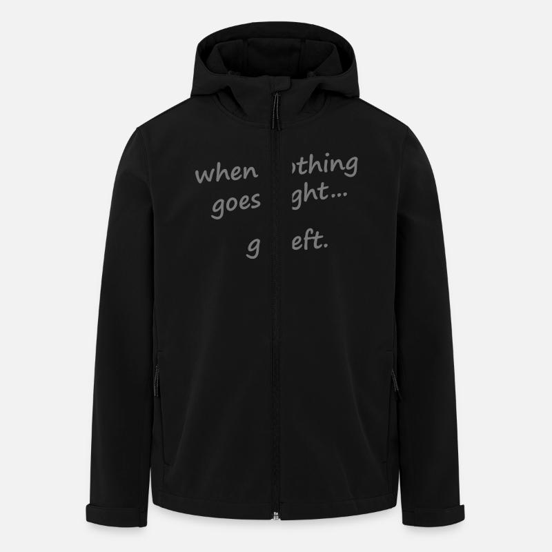 When nothing goes right, go left - Veste softshell homme en polyester recyclé Stanley/Stella - noir