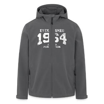 established 1964 - aged to perfection (fr) - Veste softshell homme en polyester recyclé Stanley/Stella - noir - Devant - AI Model Male 185 light (185cm)