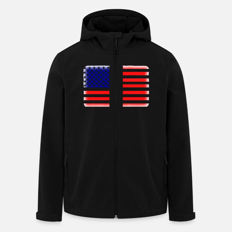drapeau américain - Veste softshell homme en polyester recyclé Stanley/Stella - noir