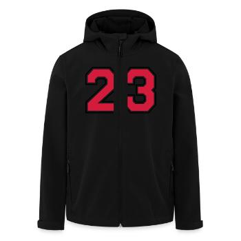 23__f2 - Men’s Recycled Softshell Jacket by Stanley/Stella - black - Front - AI Model Male 185 light (185cm)