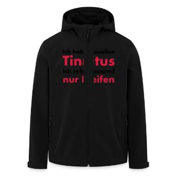 I have visual tinnitus, I only see pipes. - Men’s Recycled Softshell Jacket by Stanley/Stella - black - Front - AI Model Male 185 light (185cm)