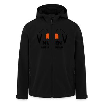Nulpen aus Amsterdam - Recycelte Männer Softshell-Jacke von Stanley/Stella - Schwarz - Vorne - AI Model Male 185 light (185cm)