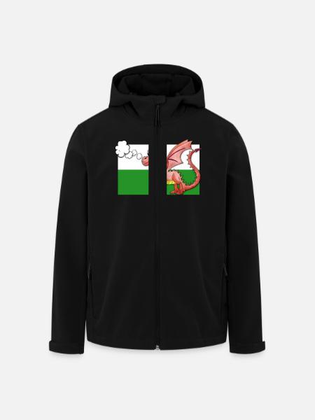 Puffing Welsh Dragon - Gregory - Men’s Recycled Softshell Jacket by Stanley/Stella - black