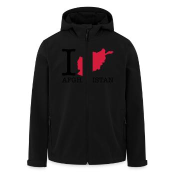 i_love_afghanistan_design_r2 - Veste softshell homme en polyester recyclé Stanley/Stella - noir - Devant - AI Model Male 185 light (185cm)