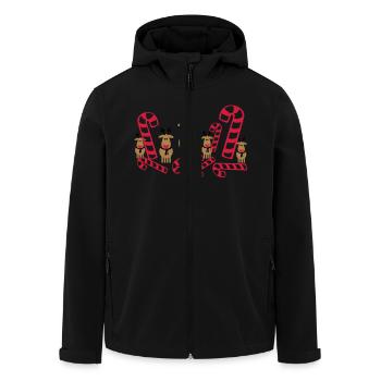 happy raindeers - Men’s Recycled Softshell Jacket by Stanley/Stella - black - Front - AI Model Male 185 light (185cm)