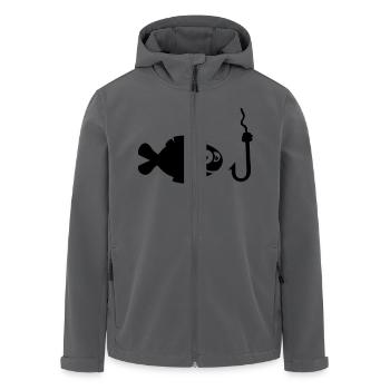 fisch_haken_comic_t1 - Veste softshell homme en polyester recyclé Stanley/Stella - noir - Devant - AI Model Male 185 light (185cm)