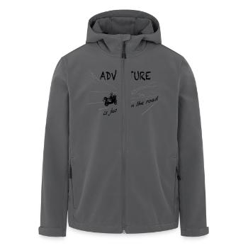ADVENTURE is just down the road - Men’s Recycled Softshell Jacket by Stanley/Stella - black - Front - AI Model Male 185 light (185cm)