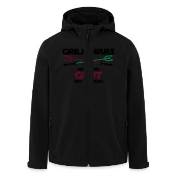 Grill Wars Glut drei Farben - Recycelte Männer Softshell-Jacke von Stanley/Stella - Schwarz - Vorne - AI Model Male 185 light (185cm)