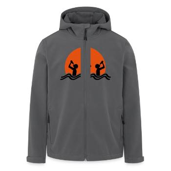 Beach Drinking Team - Men’s Recycled Softshell Jacket by Stanley/Stella - black - Front - AI Model Male 185 light (185cm)
