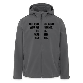 ich verlasse mich auf meine sinne - Recycelte Männer Softshell-Jacke von Stanley/Stella - Schwarz - Vorne - AI Model Male 185 light (185cm)